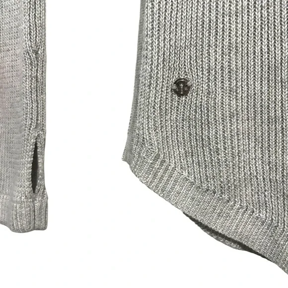 Lululemon Sweater 6 Cabin Yogi Heathered Grey Ribbed Knit Cashmere Blend Long - Picture 4 of 6